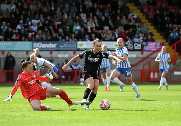Framed Print : Brighton & Hove Albion FC v Arsenal FC - Barclays Women's Super League Brighton & Hove Albion FC v Arsenal FC - Barclays Women's Super League