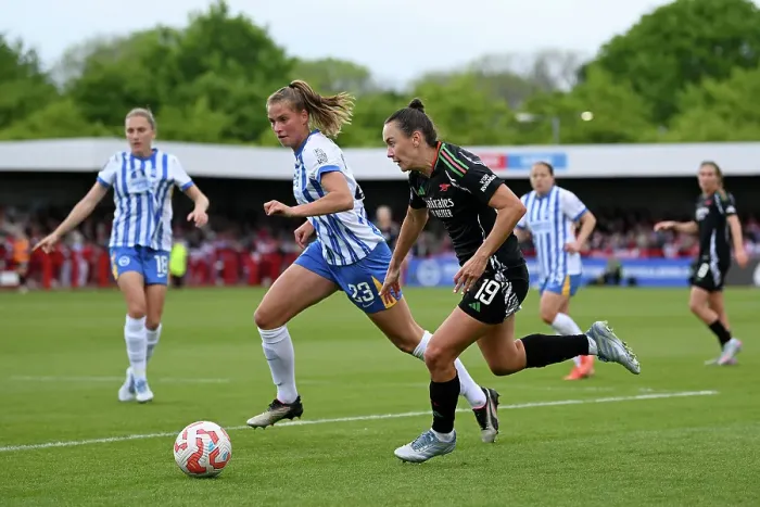 Framed Print : Brighton & Hove Albion FC v Arsenal FC - Barclays Women's Super League Brighton & Hove Albion FC v Arsenal FC - Barclays Women's Super League
