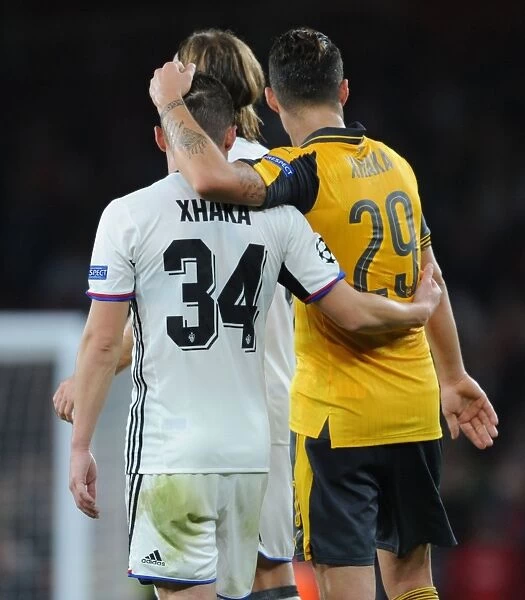Brothers in Football: A Heartwarming Reunion - Granit Xhaka and Taulant at Arsenal vs. FC Basel