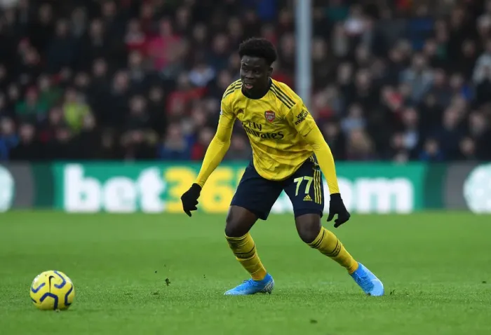 Framed Print : Bukayo Saka in Action: AFC Bournemouth vs. Arsenal FC, Premier League 2019-20