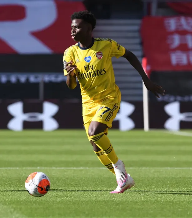 Framed Print : Bukayo Saka in Action: Arsenal vs. Southampton, Premier League 2019-2020 Framed Print : Bukayo Saka in Action: Arsenal vs. Southampton, Premier League 2019-2020