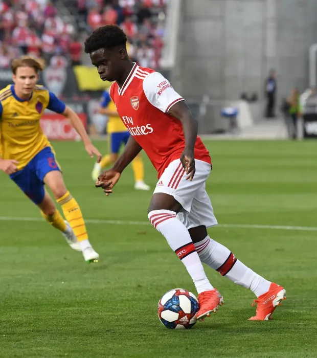 Framed Print : Bukayo Saka in Action: Arsenal vs Colorado Rapids (2019-20)