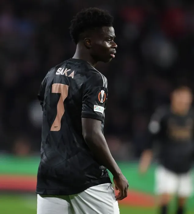 Framed Print : Bukayo Saka in Action: Arsenal vs PSV Eindhoven, UEFA Europa League 2022-23 Framed Print : Bukayo Saka in Action: Arsenal vs PSV Eindhoven, UEFA Europa League 2022-23