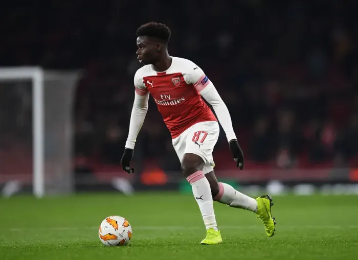 Framed Print : Bukayo Saka in Action: Arsenal vs Qarabag, UEFA Europa League Framed Print : Bukayo Saka in Action: Arsenal vs Qarabag, UEFA Europa League