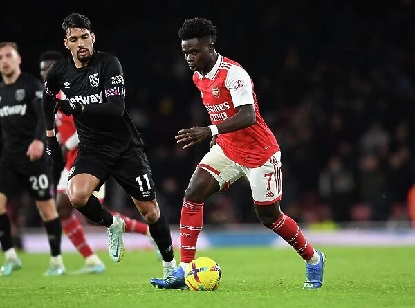 Bukayo Saka in Action: Arsenal vs. West Ham United, Premier League 2022-23