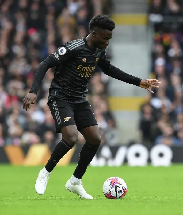 Framed Print : Bukayo Saka in Action: Arsenal's Star Performer Against Fulham, Premier League 2022-23