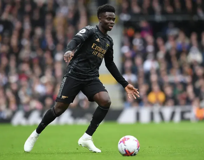 Framed Print : Bukayo Saka in Action: Fulham vs. Arsenal, Premier League 2022-23 Framed Print : Bukayo Saka in Action: Fulham vs. Arsenal, Premier League 2022-23