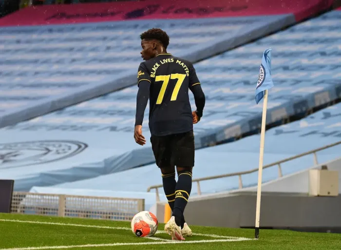 Framed Print : Bukayo Saka in Action: Manchester City vs. Arsenal, Premier League 2019-2020 - The Young Star Shines at Etihad Stadium Framed Print : Bukayo Saka in Action: Manchester City vs. Arsenal, Premier League 2019-2020 - The Young Star Shines at Etihad Stadium
