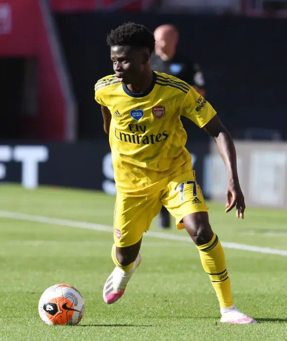 Framed Print : Bukayo Saka in Action: Southampton vs Arsenal, Premier League 2019-2020
