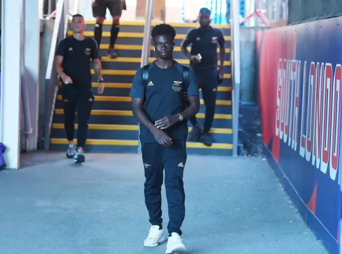 Framed Print : Bukayo Saka Arrives at Selhurst Park Ahead of Crystal Palace vs Arsenal FC (Premier League 2022-23)