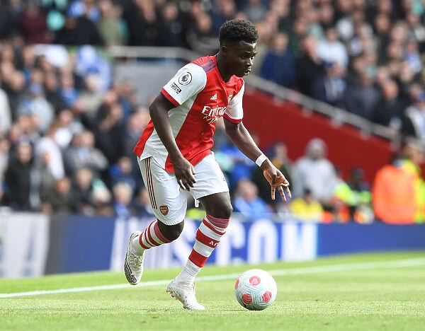 Bukayo Saka: Arsenal Star in Action against Brighton & Hove Albion, Premier League 2021-22