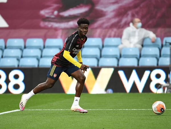 Bukayo Saka Gears Up: Aston Villa vs. Arsenal FC, Premier League 2019-2020