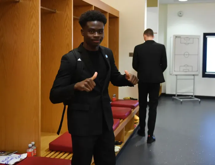 Framed Print : Bukayo Saka: Pre-Match Focus in Arsenal Changing Room (Arsenal vs Newcastle United, 2019-20)