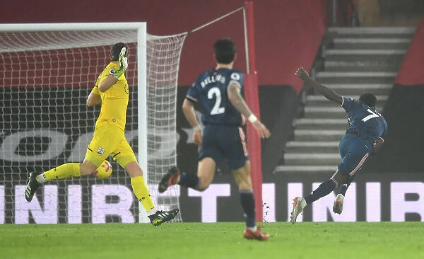Bukayo Saka Scores Arsenal's Second Goal: Southampton vs Arsenal (Premier League 2021 - Behind Closed Doors)