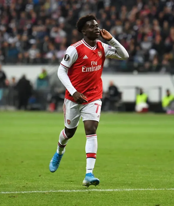 Framed Print : Bukayo Saka Scores Arsenal's Second Goal: Eintracht Frankfurt vs Arsenal, UEFA Europa League 2019-20