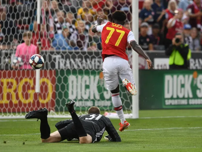 Framed Print : Bukayo Saka Scores First Goal: Arsenal vs. Colorado Rapids, 2019