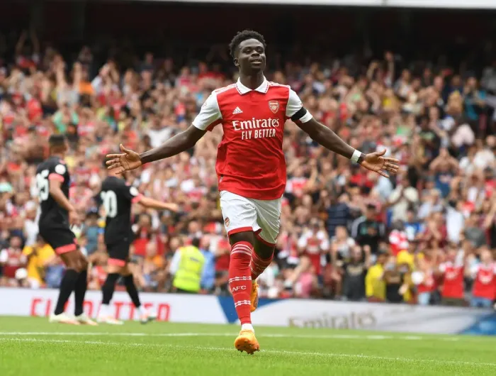Framed Print : Bukayo Saka Scores First Goal: Arsenal Wins Emirates Cup Against Sevilla