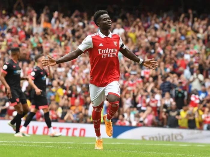 Framed Print : Bukayo Saka Scores First Goal: Arsenal Wins Emirates Cup vs Sevilla