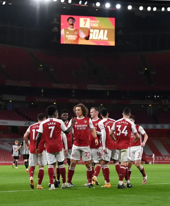 Framed Print : Bukayo Saka Scores Empty Netter: Arsenal's Second Goal Against Newcastle United (2020-21)