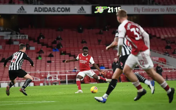 Framed Print : Bukayo Saka Scores Empty Netter: Arsenal's Second Goal vs. Newcastle United, Premier League 2020-21 Framed Print : Bukayo Saka Scores Empty Netter: Arsenal's Second Goal vs. Newcastle United, Premier League 2020-21