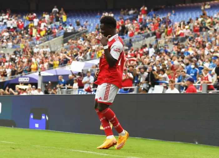 Framed Print : Bukayo Saka Scores His Second: Arsenal's Pre-Season Victory Over Everton in Baltimore, 2022 Framed Print : Bukayo Saka Scores His Second: Arsenal's Pre-Season Victory Over Everton in Baltimore, 2022
