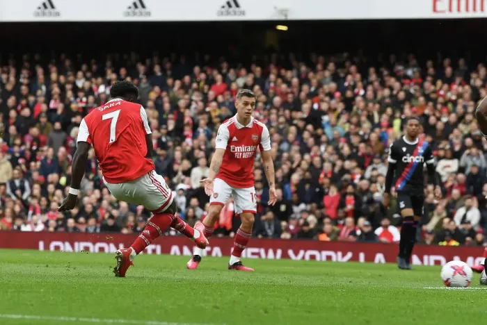 Framed Print : Bukayo Saka Scores His Second: Arsenal's Victory Over Crystal Palace in the 2022-23 Premier League Framed Print : Bukayo Saka Scores His Second: Arsenal's Victory Over Crystal Palace in the 2022-23 Premier League