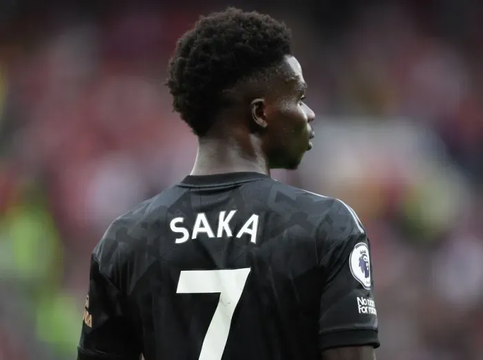 Framed Print : Bukayo Saka Shines: Arsenal vs. Manchester United, 2022-23 Premier League Clash at Old Trafford