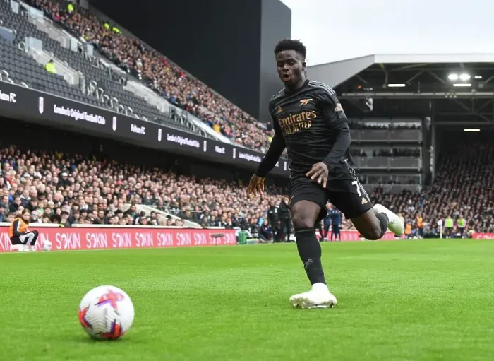 Framed Print : Bukayo Saka Shines: Arsenal's Standout Performance Against Fulham in Premier League 2022-23