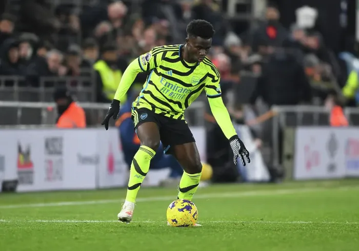 Framed Print : Bukayo Saka Shines: Arsenal's Triumph over Luton Town in the Premier League 2023-24