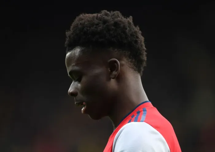 Framed Print : Bukayo Saka Shines: Arsenal's Triumph Over Watford in the Premier League 2021-22