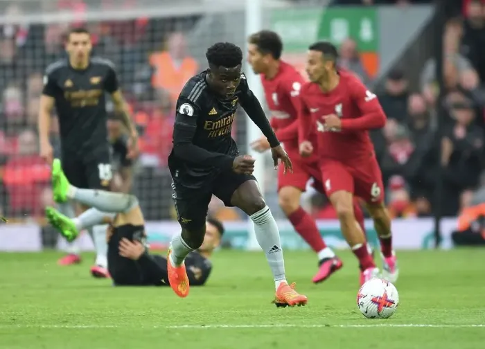 Framed Print : Bukayo Saka Shines: Liverpool vs. Arsenal, 2022-23 Premier League - Arsenal Star's Standout Performance at Anfield Framed Print : Bukayo Saka Shines: Liverpool vs. Arsenal, 2022-23 Premier League - Arsenal Star's Standout Performance at Anfield