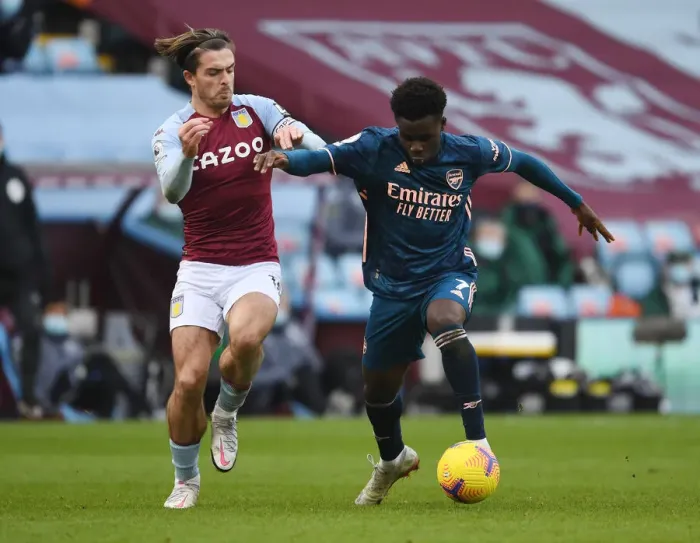 Framed Print : Bukayo Saka vs Jack Grealish: Aston Villa vs Arsenal, Premier League Clash Amidst COVID-19 Restrictions