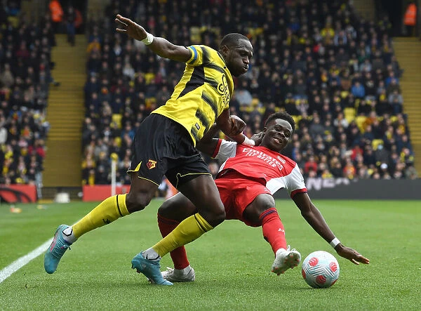 Bukayo Saka vs. Moussa Sissoko: Intense Clash in Watford v Arsenal Premier League Match