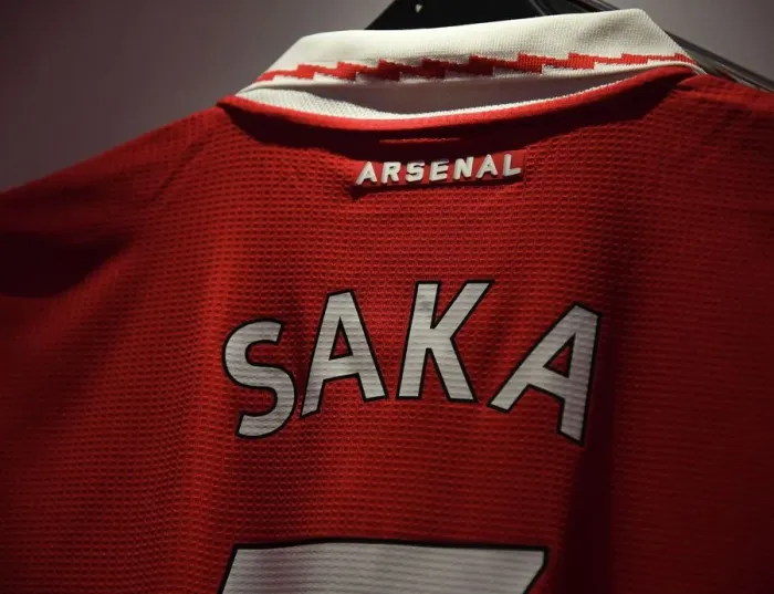Framed Print : Bukayo Saka's Arsenal Jersey in Arsenal Changing Room Ahead of Arsenal vs. Tottenham (2022-23 Premier League) Framed Print : Bukayo Saka's Arsenal Jersey in Arsenal Changing Room Ahead of Arsenal vs. Tottenham (2022-23 Premier League)