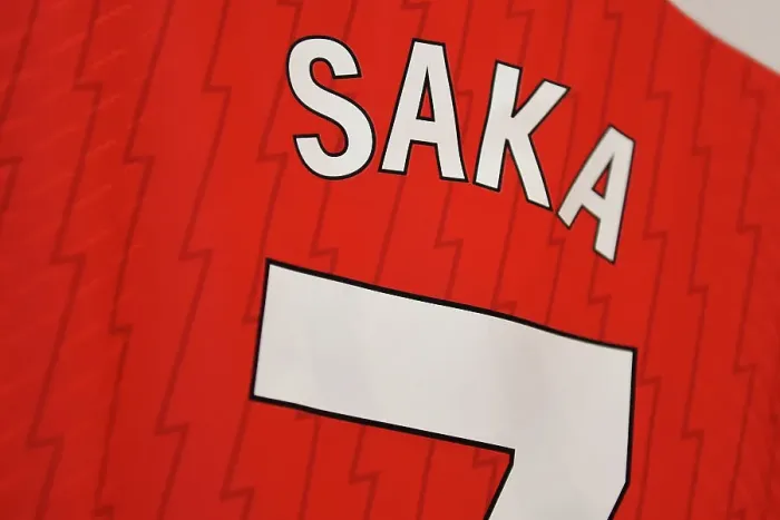 Framed Print : Bukayo Saka's Arsenal Jersey in Arsenal Dressing Room Before Arsenal vs Crystal Palace (2023-24) Framed Print : Bukayo Saka's Arsenal Jersey in Arsenal Dressing Room Before Arsenal vs Crystal Palace (2023-24)