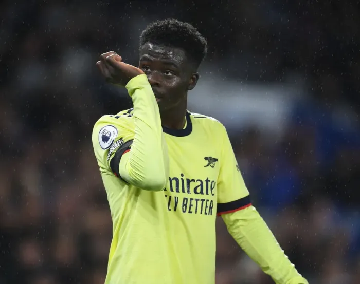 Framed Print : Bukayo Saka's Breakthrough Performance: Arsenal's Triumph over Brighton in the Premier League 2021-22