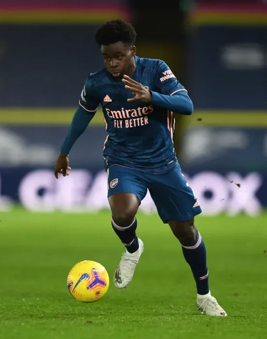Framed Print : Bukayo Saka's Brilliant Performance: Arsenal Triumphs Over Leeds United, Premier League 2020-21