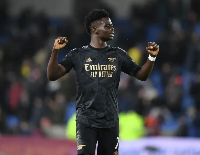 Framed Print : Bukayo Saka's Celebration: Arsenal Fans Rejoice in Brighton Victory Framed Print : Bukayo Saka's Celebration: Arsenal Fans Rejoice in Brighton Victory