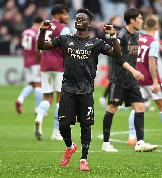 Bukayo Saka's Celebration: Arsenal Secures Win Against Aston Villa in Premier League