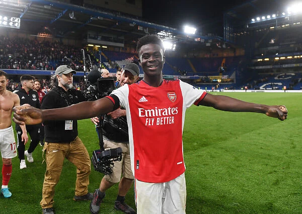 Bukayo Saka's Celebration: Arsenal's Victory Over Chelsea in the Premier League (2021-22)