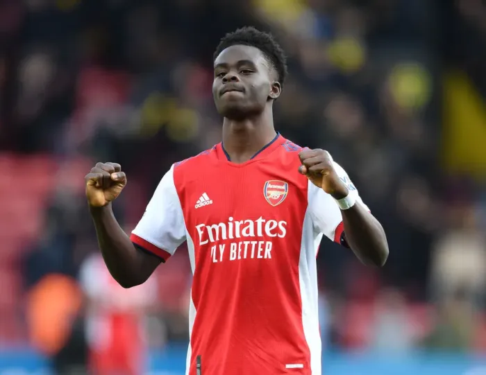 Framed Print : Bukayo Saka's Euphoric Celebration: Arsenal Secure Victory Over Watford in Premier League Framed Print : Bukayo Saka's Euphoric Celebration: Arsenal Secure Victory Over Watford in Premier League