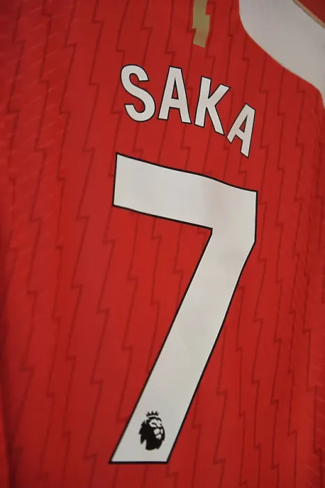 Framed Print : Bukayo Saka's Game-Ready Look: Arsenal FC's Star Player Prepares for Arsenal v Crystal Palace (2023-24)
