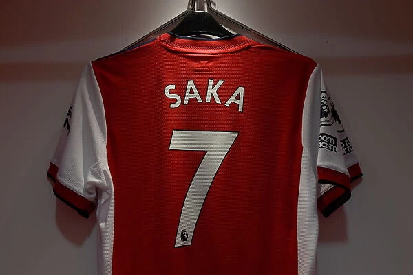 Bukayo Saka's Match-Ready Arsenal Jersey in the Changing Room (Arsenal vs Crystal Palace, 2021-22)