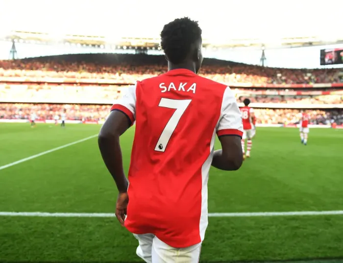 Framed Print : Bukayo Saka's Showdown: Arsenal vs. Tottenham at the Emirates