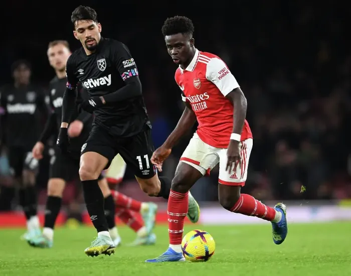 Framed Print : Bukayo Saka's Star Performance: Arsenal's Impressive Victory Over West Ham United Framed Print : Bukayo Saka's Star Performance: Arsenal's Impressive Victory Over West Ham United