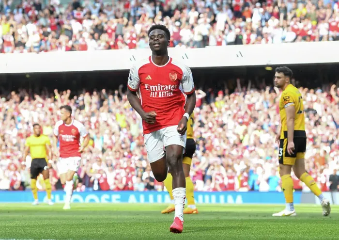 Framed Print : Bukayo Saka's Thrilling Hat-Trick: Arsenal Secures Victory Against Wolverhampton Wanderers in 2022-23 Premier League Framed Print : Bukayo Saka's Thrilling Hat-Trick: Arsenal Secures Victory Against Wolverhampton Wanderers in 2022-23 Premier League