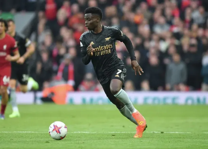 Framed Print : Bukayo Saka's Unforgettable Display: Liverpool vs. Arsenal, Premier League 2022-23 Framed Print : Bukayo Saka's Unforgettable Display: Liverpool vs. Arsenal, Premier League 2022-23