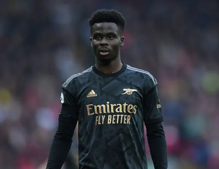 Framed Print : Bukayo Saka's Unforgettable Performance: Liverpool vs. Arsenal, 2022-23 Premier League
