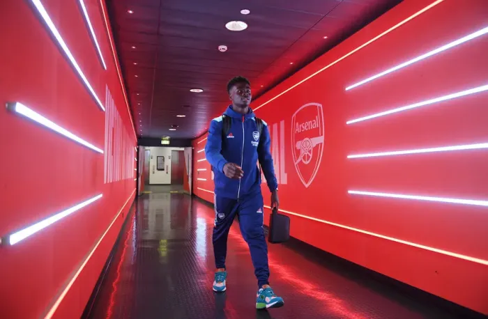 Framed Print : Bukayo Saka's Unwavering Determination: Arsenal's Key Player Ahead of Arsenal vs. Leeds United Showdown
