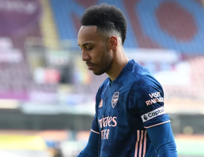 Framed Print : Burnley vs Arsenal: Aubameyang Post-Match at Empty Turf Moor (2020-21)